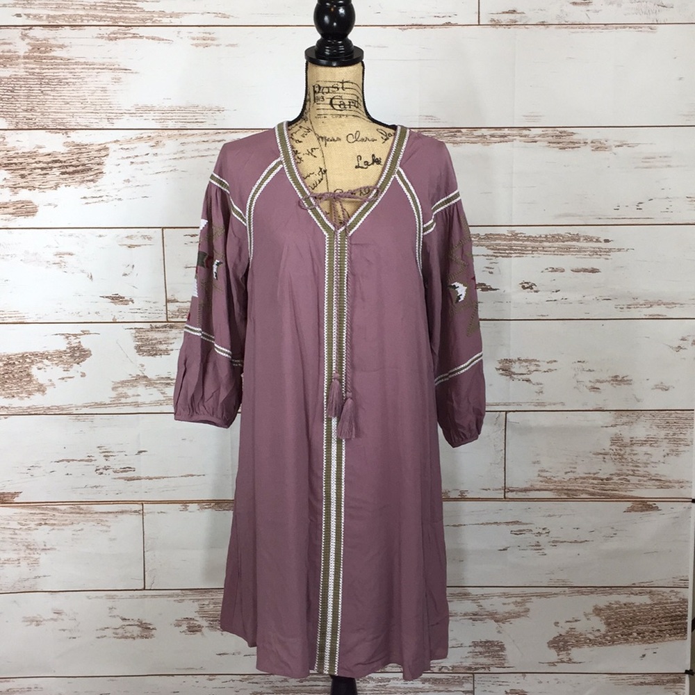 Purple Embroidered Dress